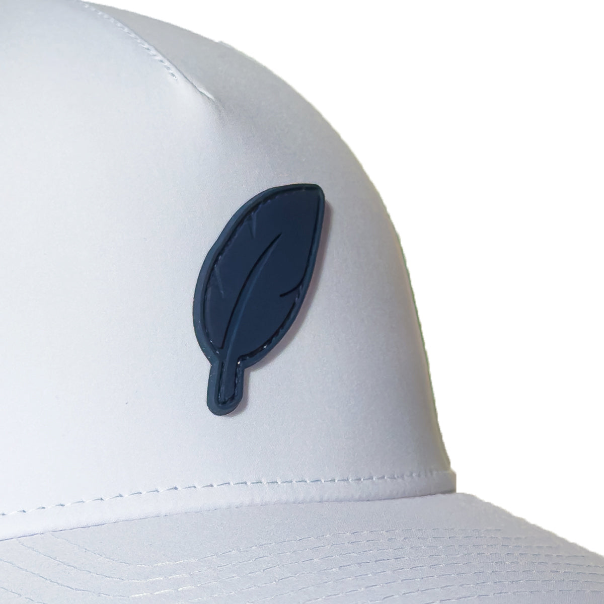 White - NVRLND Navy Feather Hat