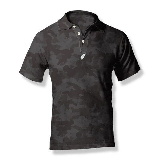 NVRLND - Men's Polo - Jon See Nah Black