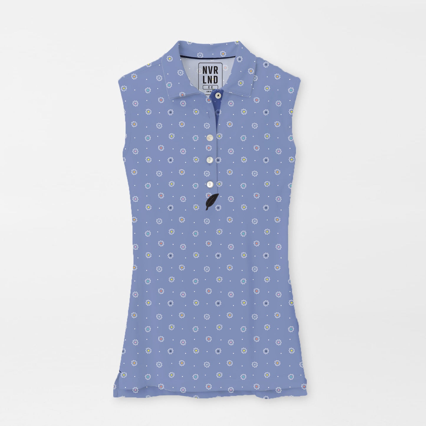 NVRLND - Women's Sleeveless Polo - Power Flower