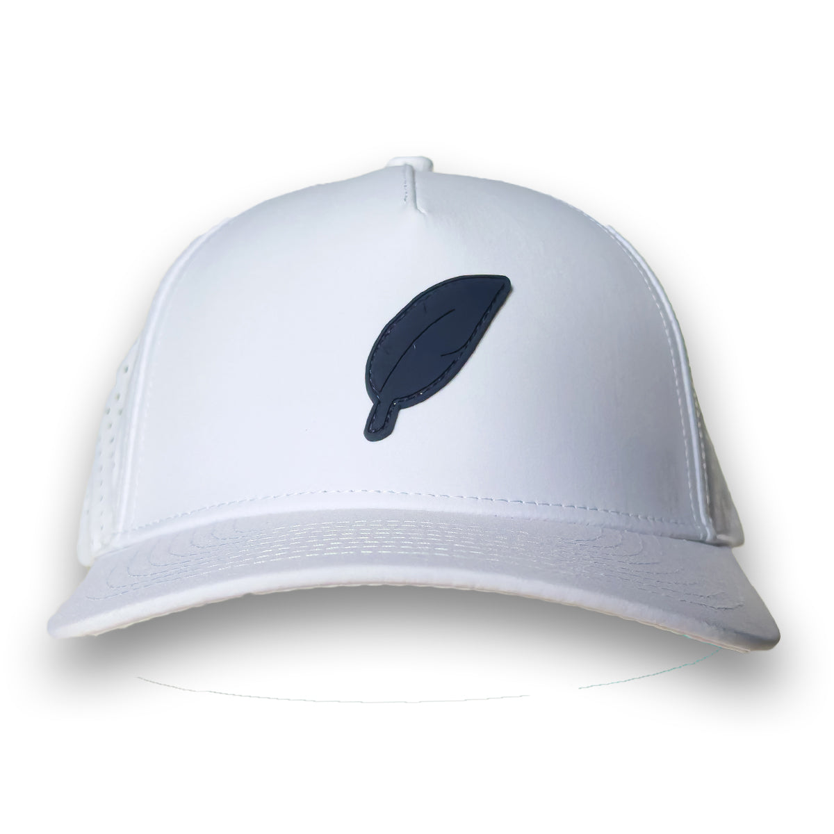 White - NVRLND Navy Feather Hat